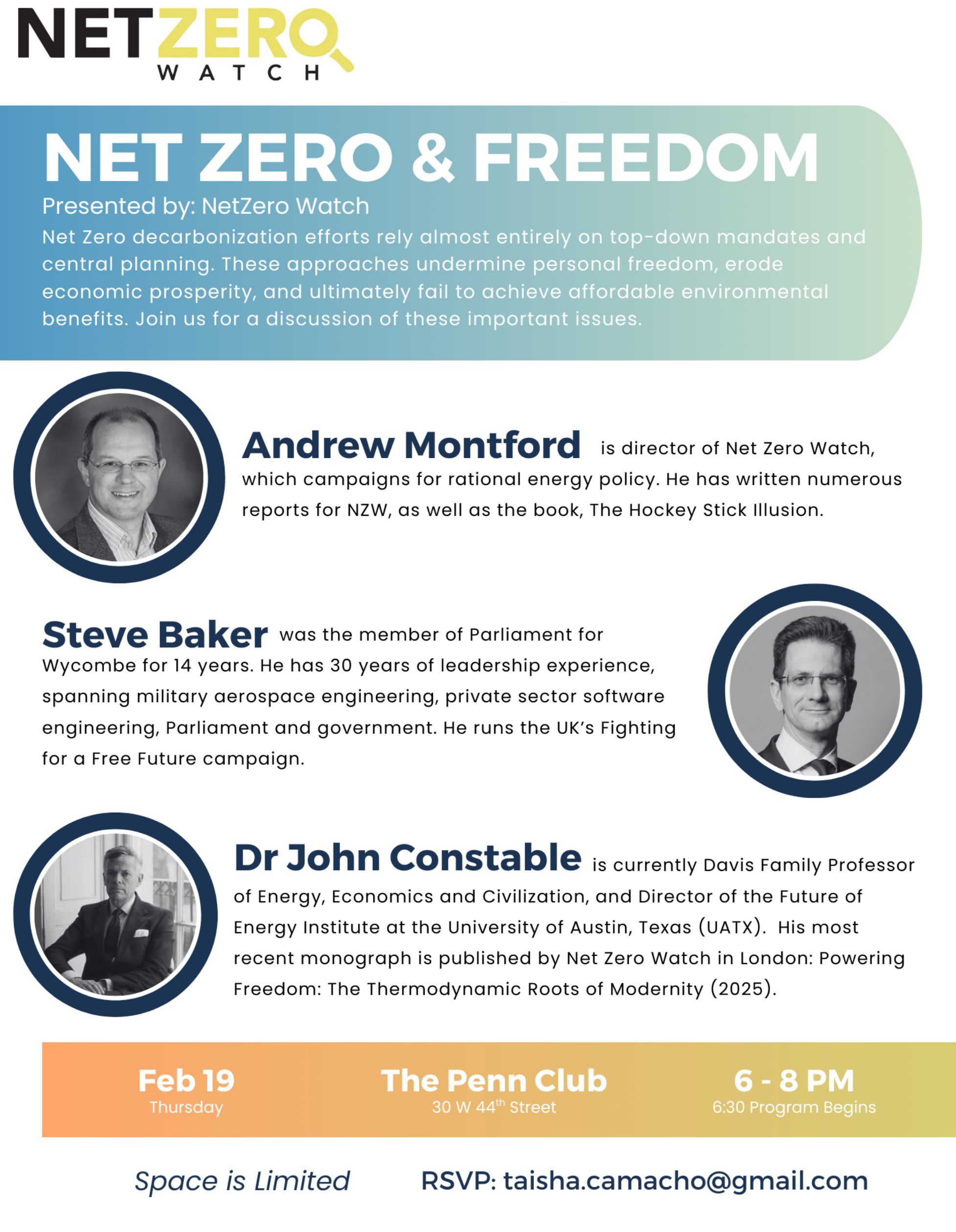 Announcing A Live Event In New York: Net Zero And Freedom