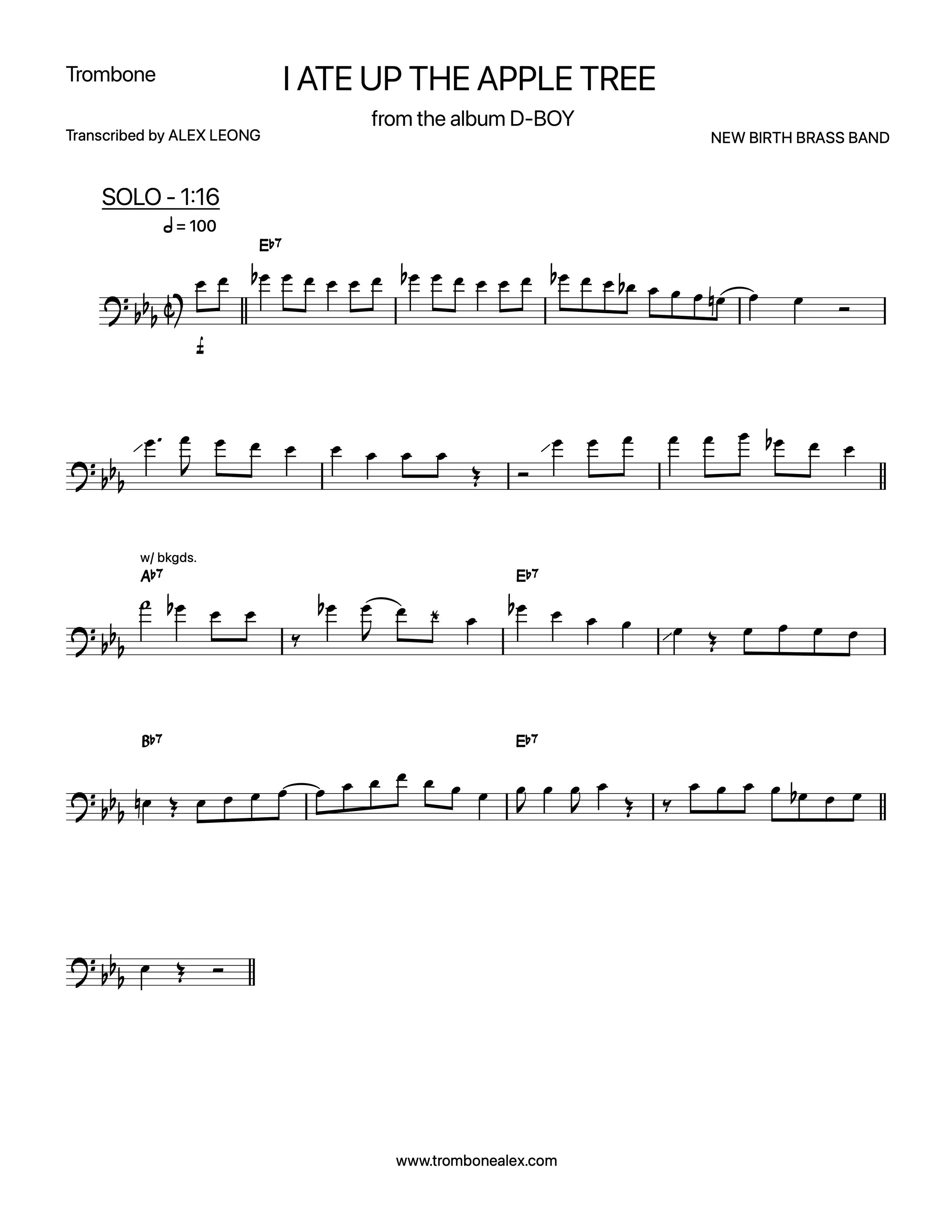"I Ate Up The Apple Tree" - New Birth Brass Band