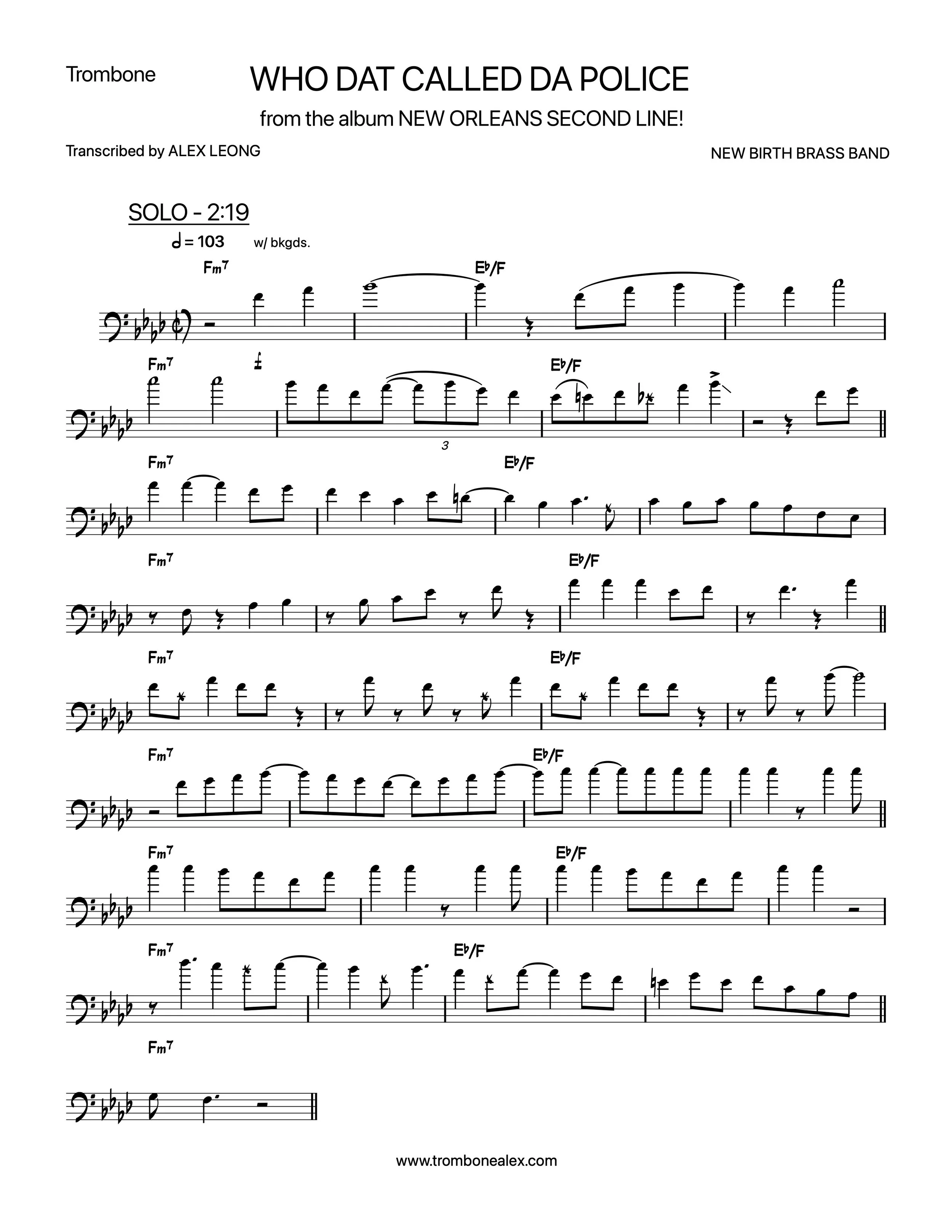 "Who Dat Called Da Police" - New Birth Brass Band