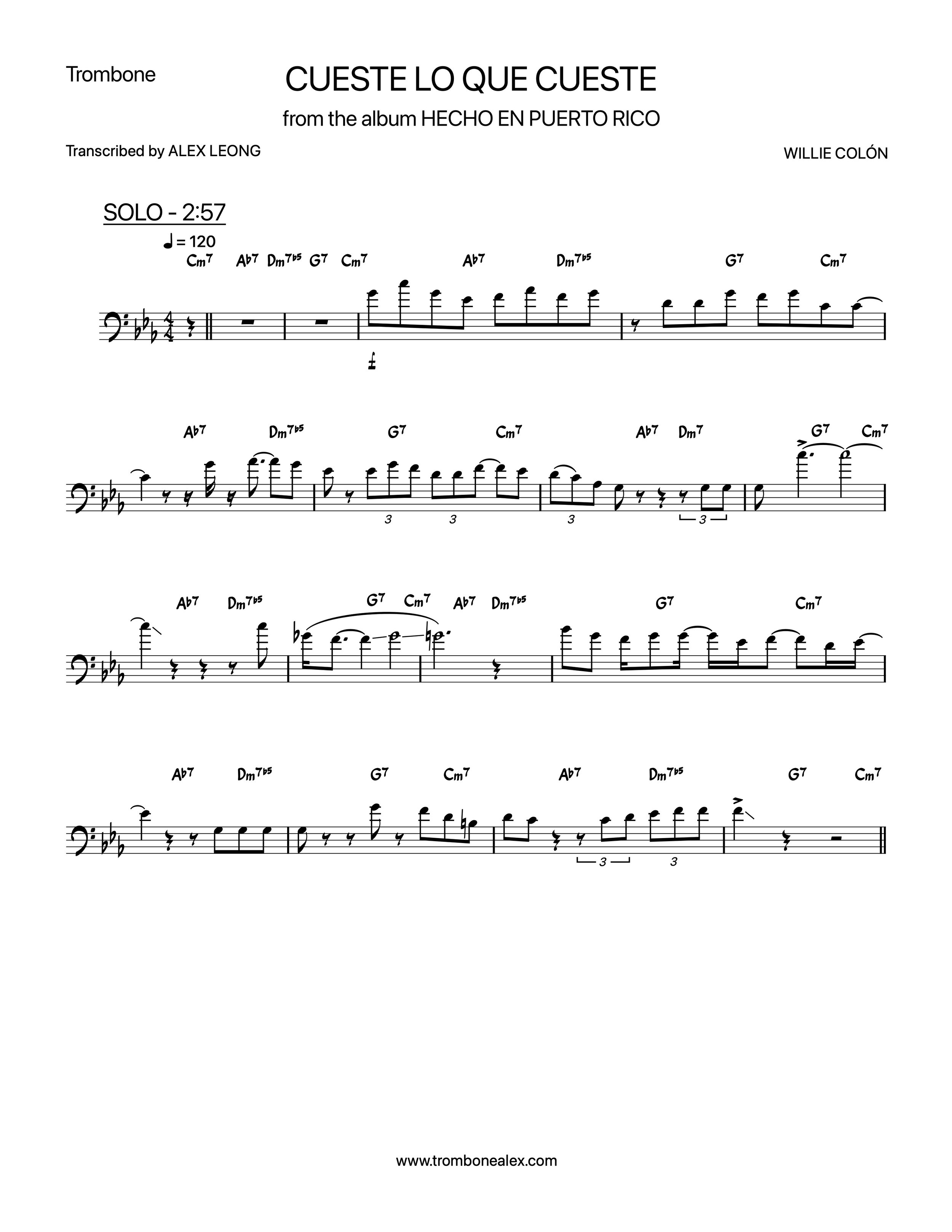 "Cueste Lo Que Cueste" - Willie Colón