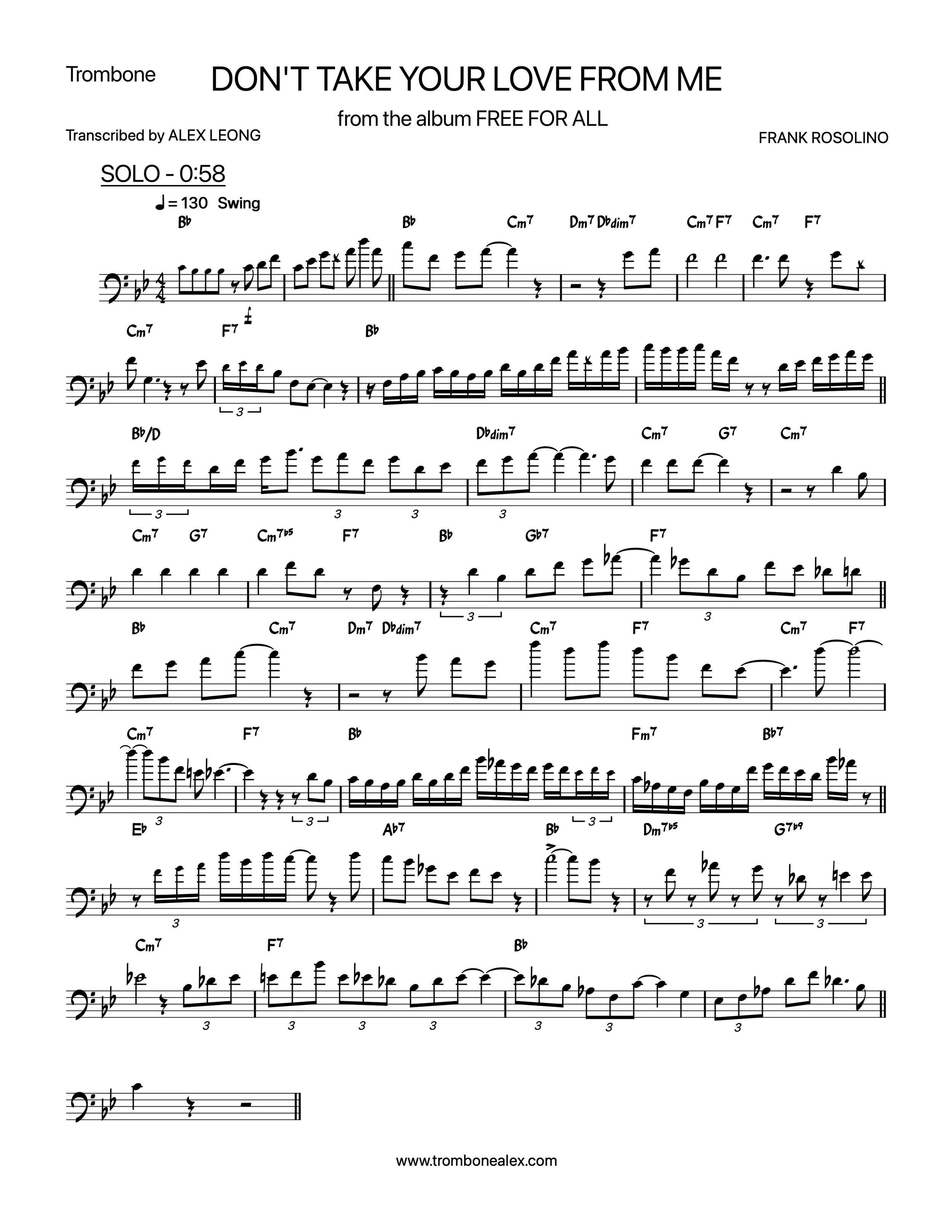 "Don't Take Your Love From Me" - Frank Rosolino