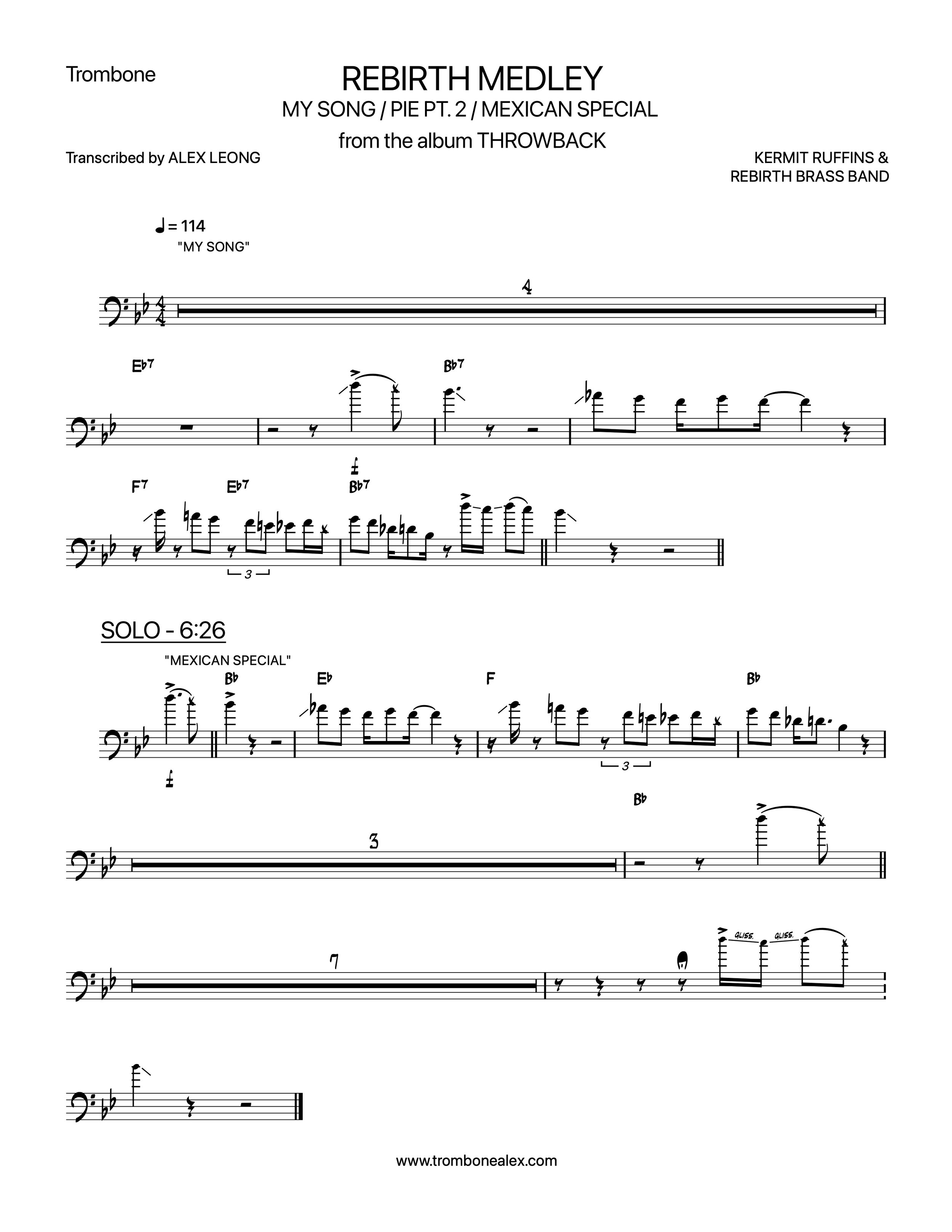 "Rebirth Medley: My Song / Pie Pt 2 / Mexican Special" - Rebirth Brass Band