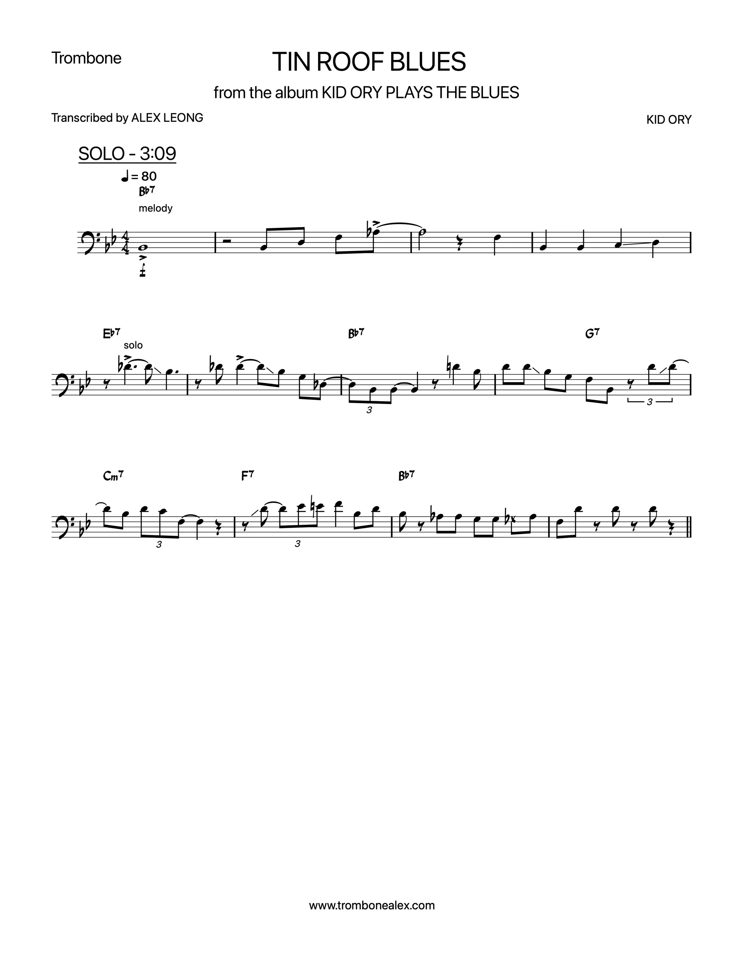 "Tin Roof Blues" - Kid Ory