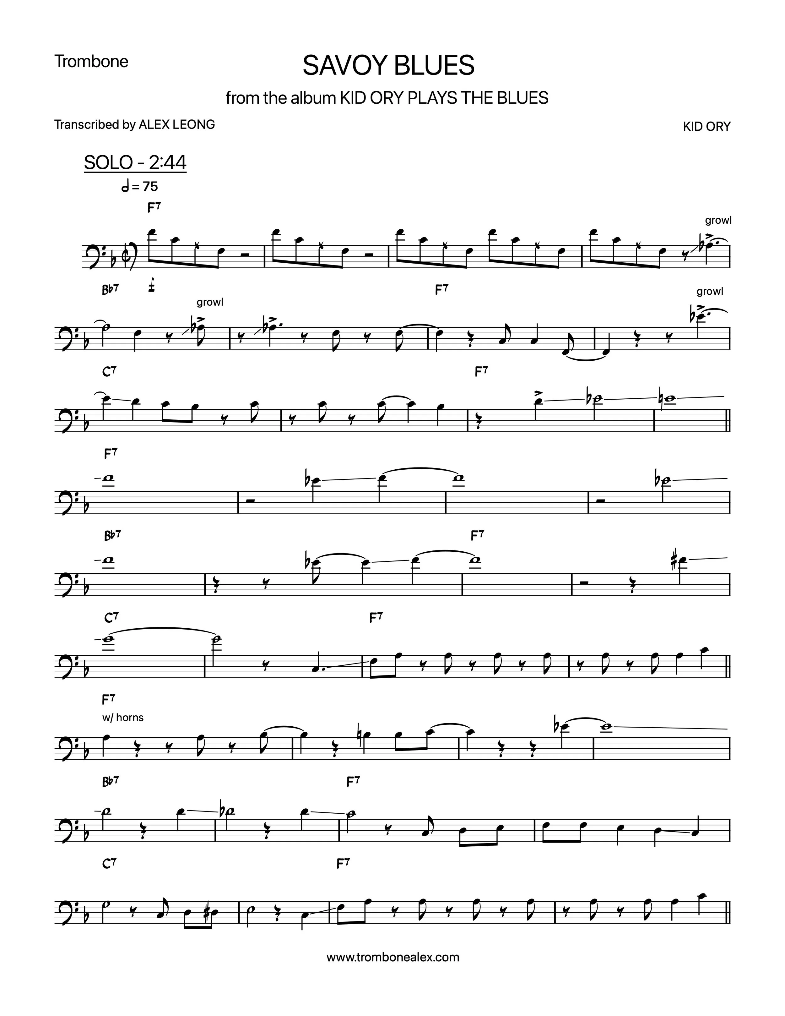 "Savoy Blues" - Kid Ory