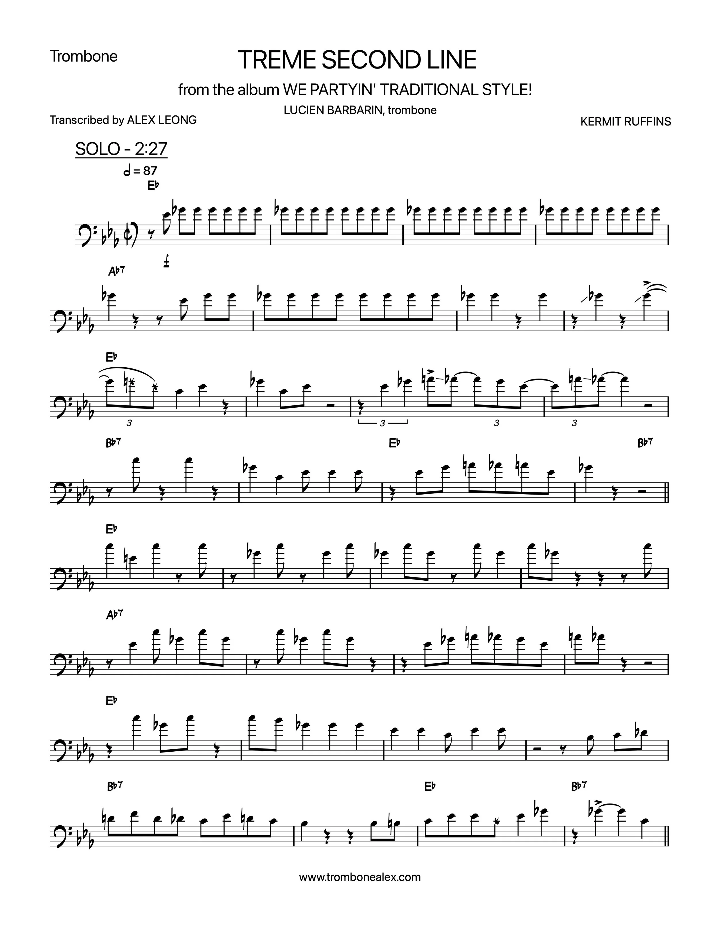 "Treme Second Line" - Lucien Barbarin