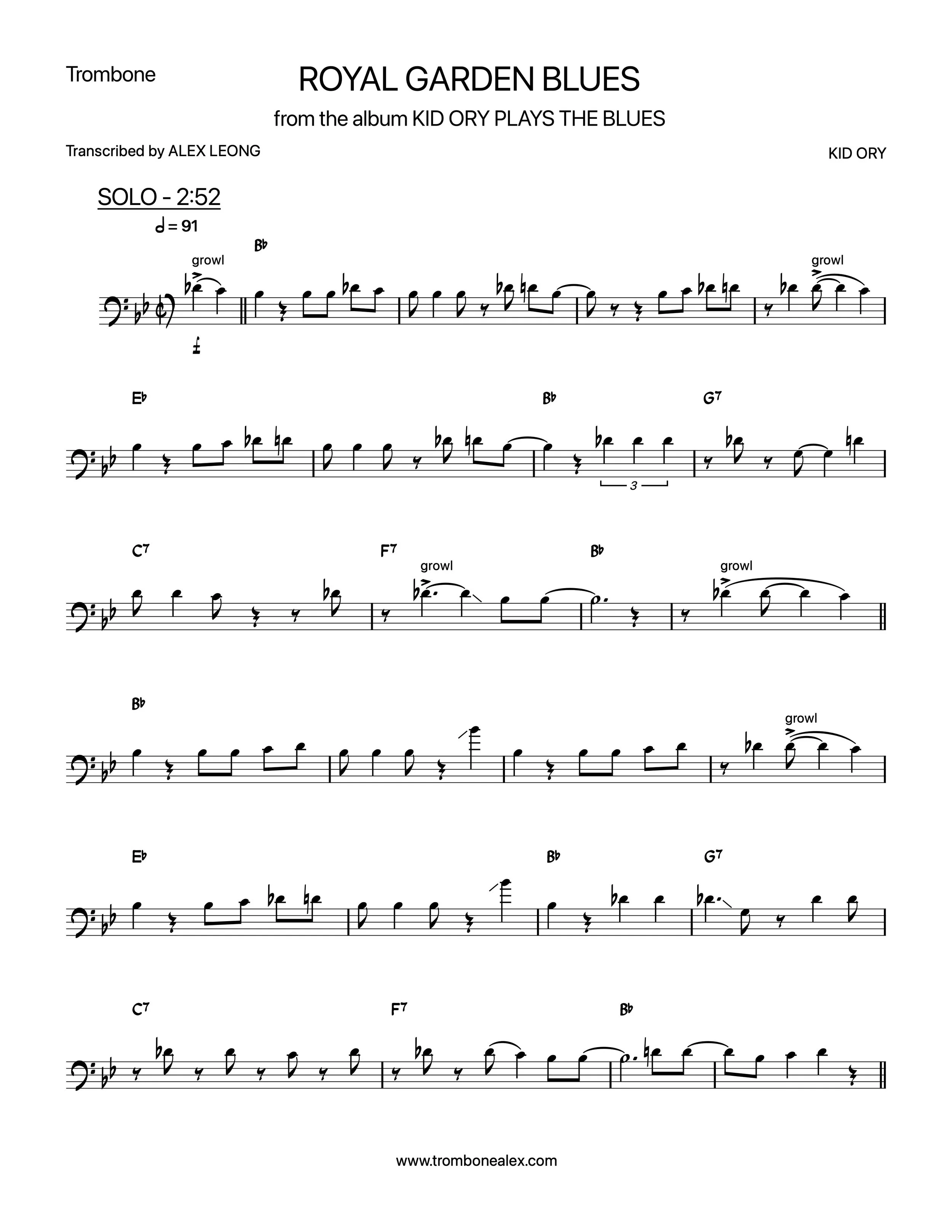 "Royal Garden Blues" - Kid Ory