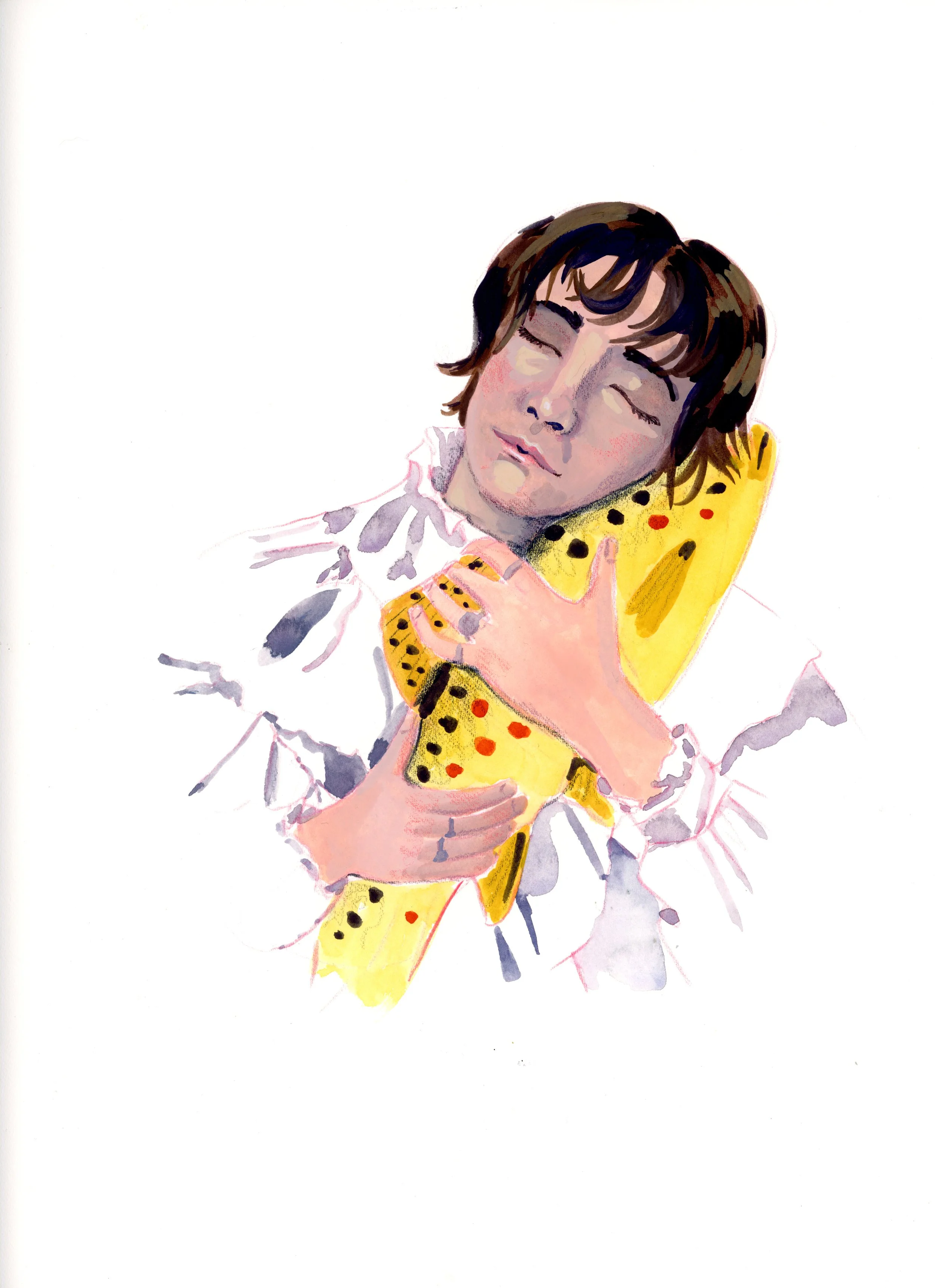 Artist with fish, 2025