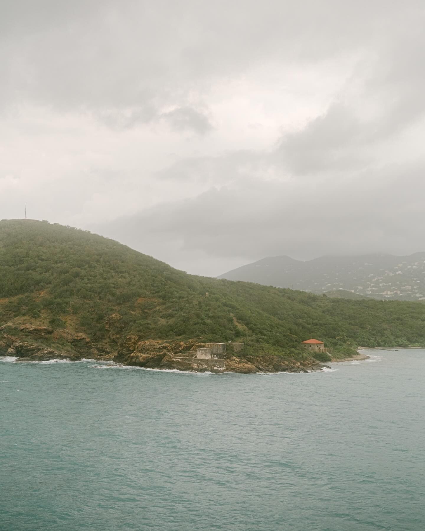 The Caribbean beats the cold back home. // #gottalovemyfuji #stthomas #overcastskies