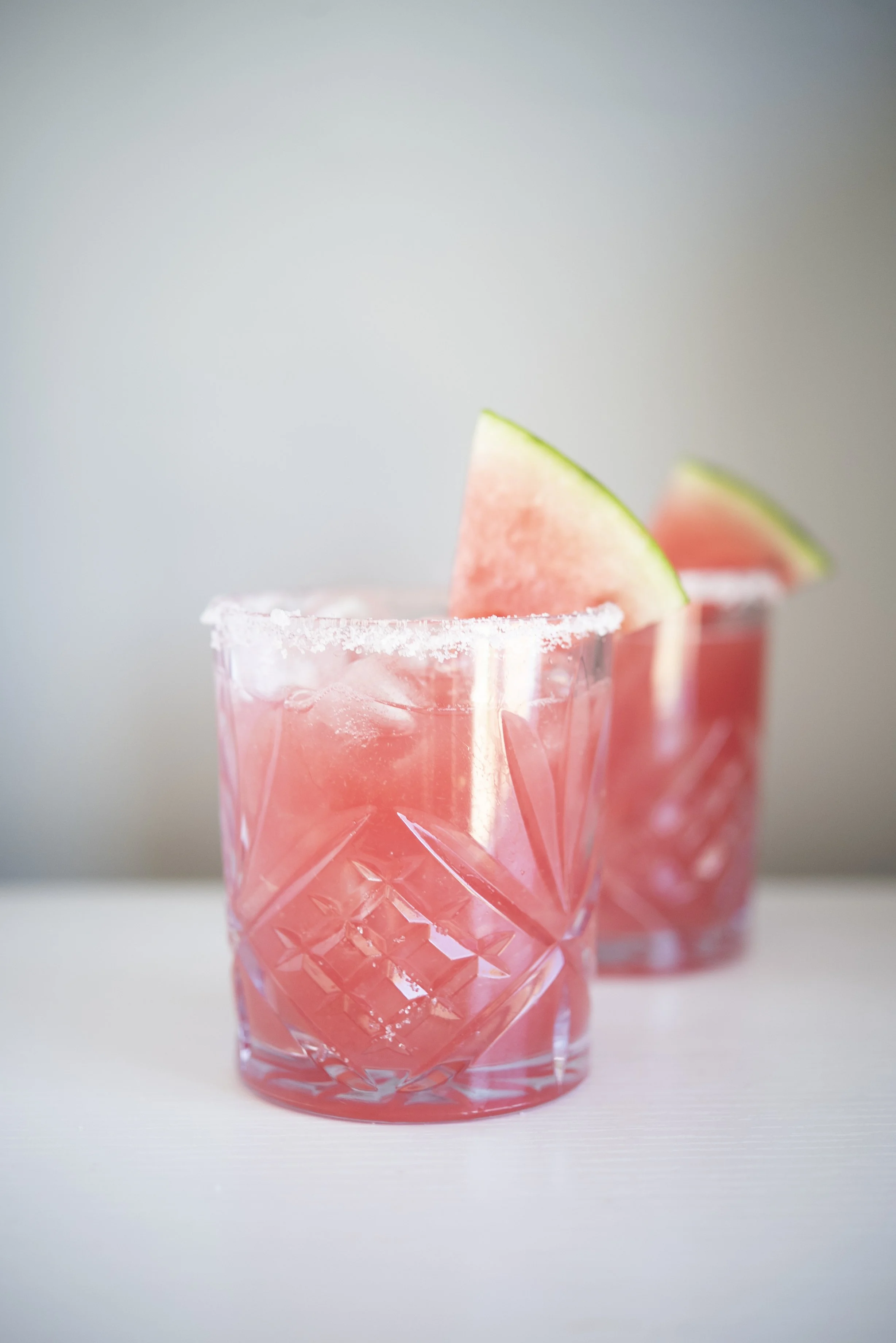 Watermelon cocktails styled for food and beverage photography