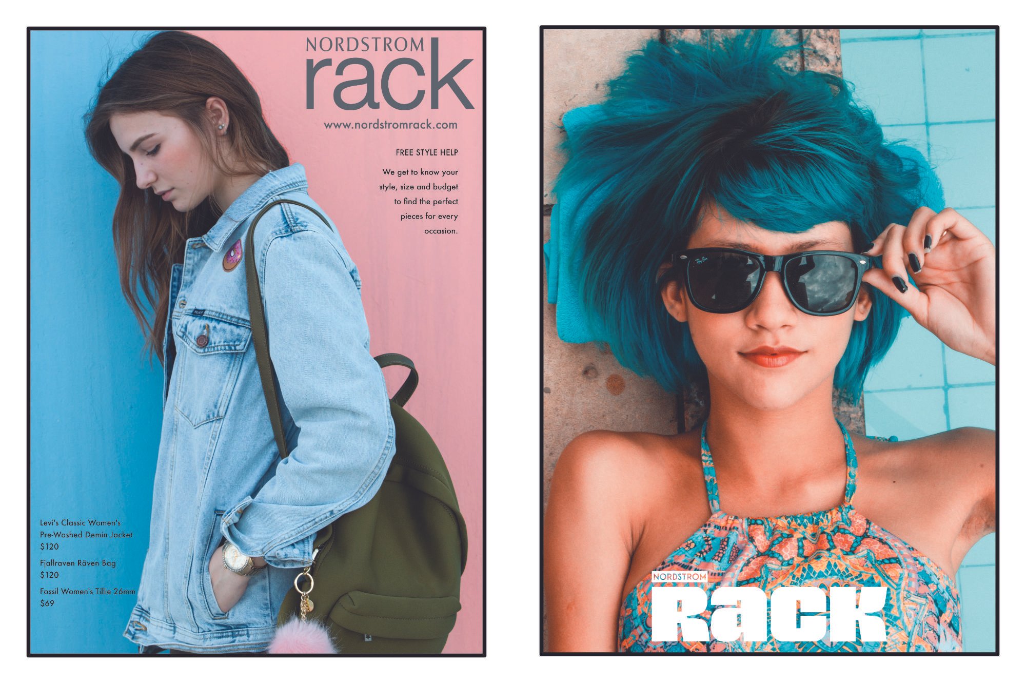 Nordstrom Rack Mall Posters Old Logo Left, New Logo Right