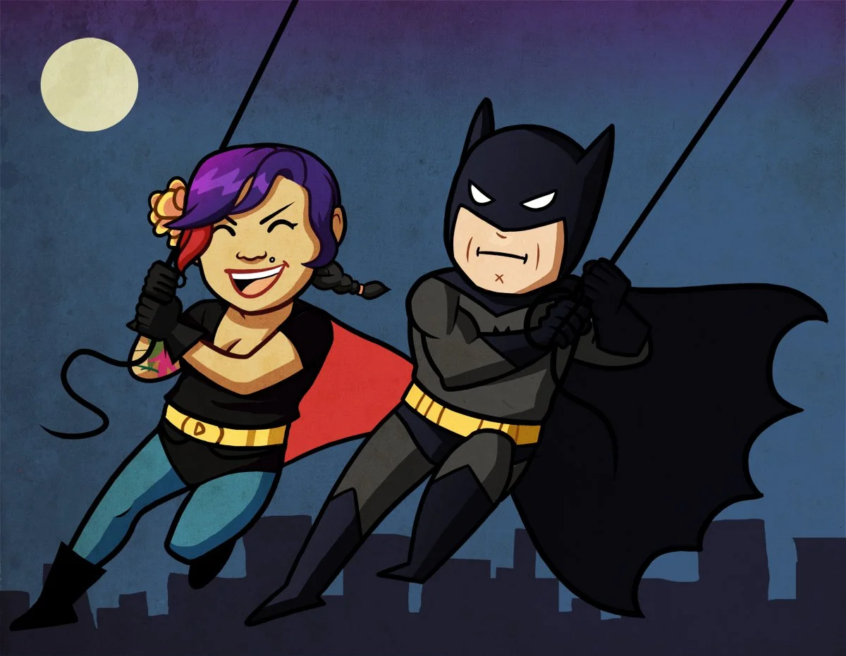 Me hanging with Batman in Gotham. Credit: Natasha Medeiros