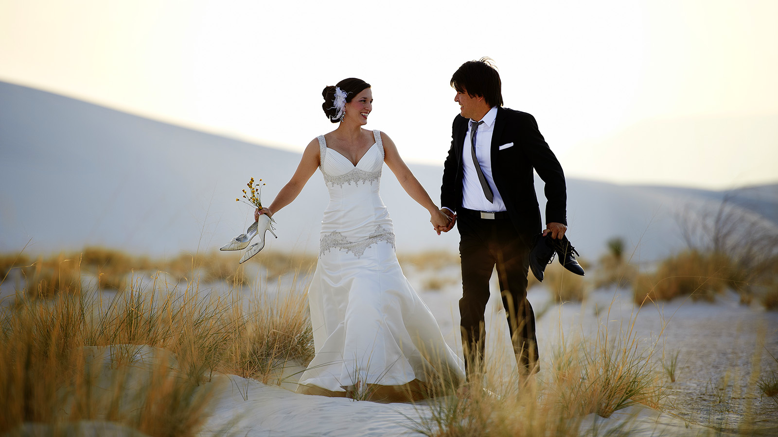 Beautiful bride and groom photo at White Sands