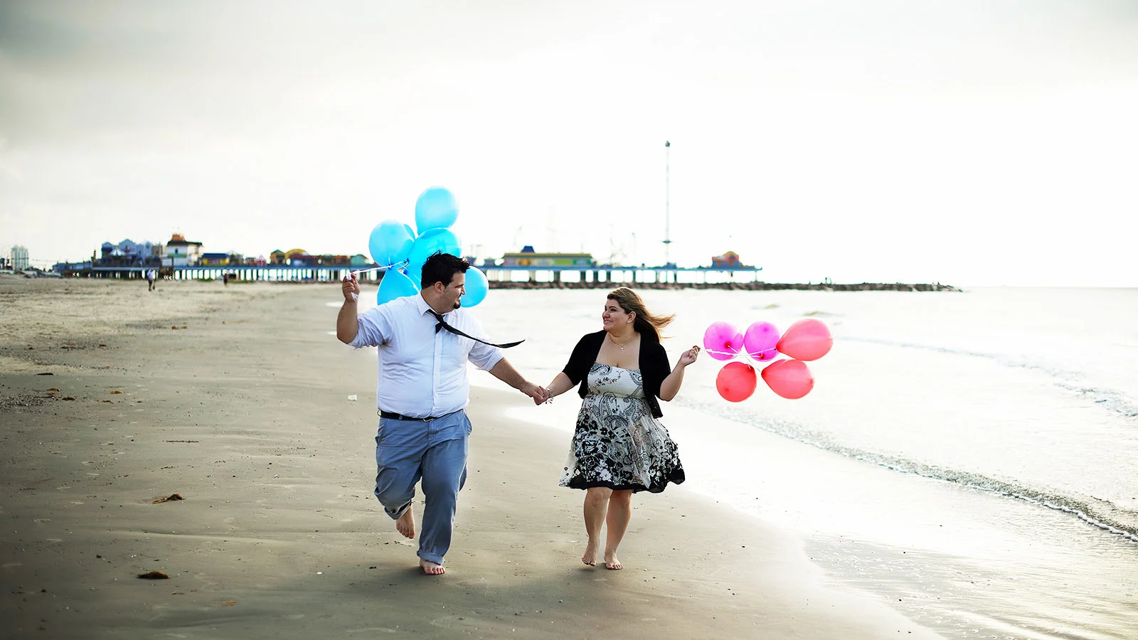 The sun refused to come out and the wind was strong, but we worked with it. Galveston,TX, 8:00 am.
