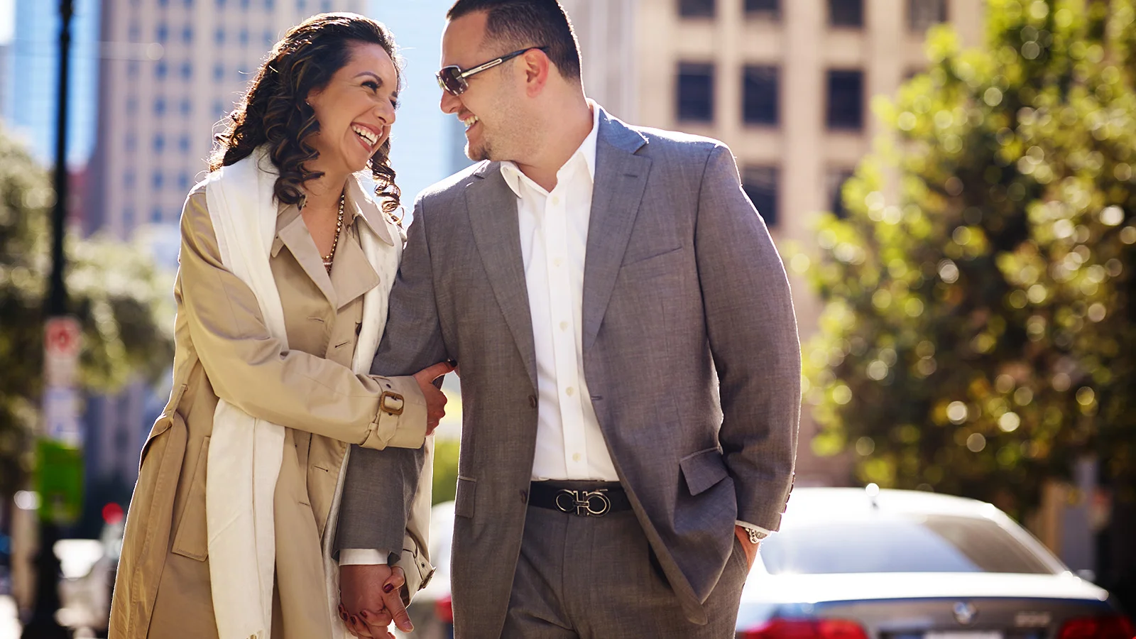 Modern engagement photos in Downtown Houston, Texas