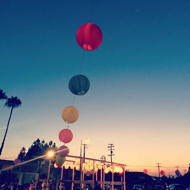 Image of lanterns, Obon Festival , Fowler, CA.