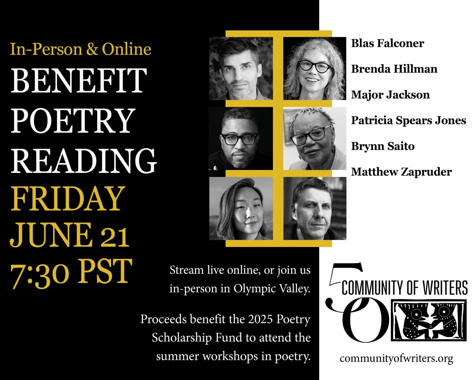Community of Writers (Olympic Valley and Online)