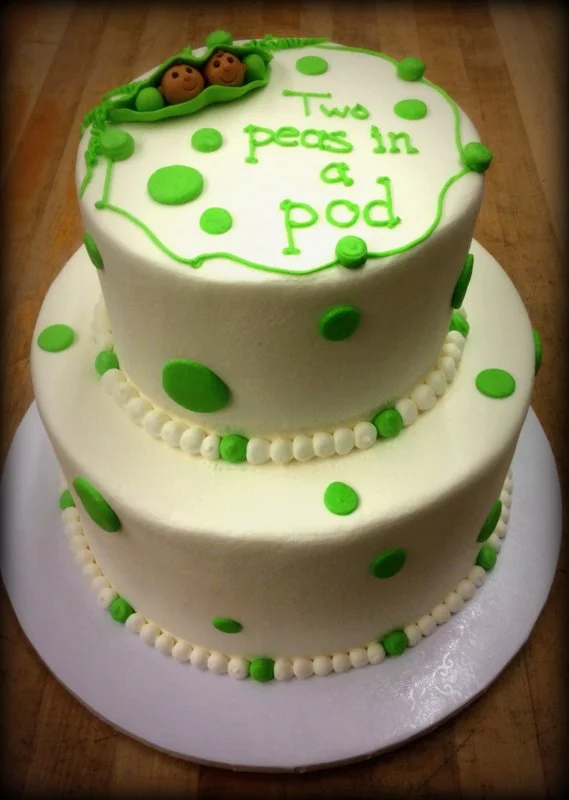 Two Peas in a Pod Baby Shower Cake