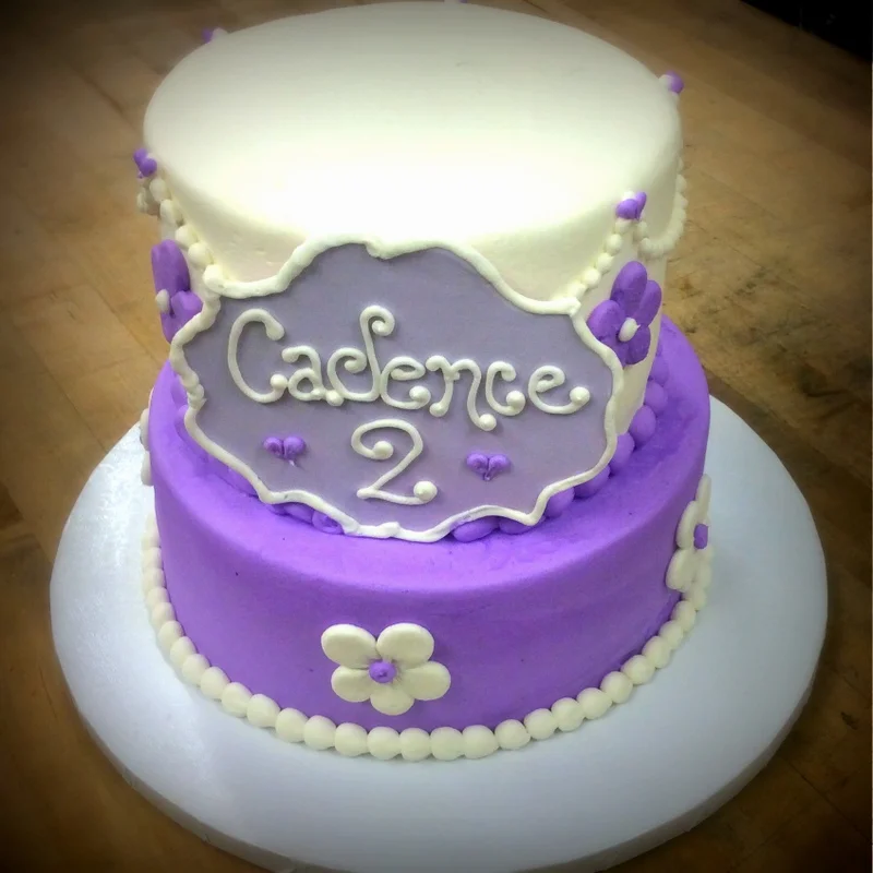Purple Party Cake with Plaque