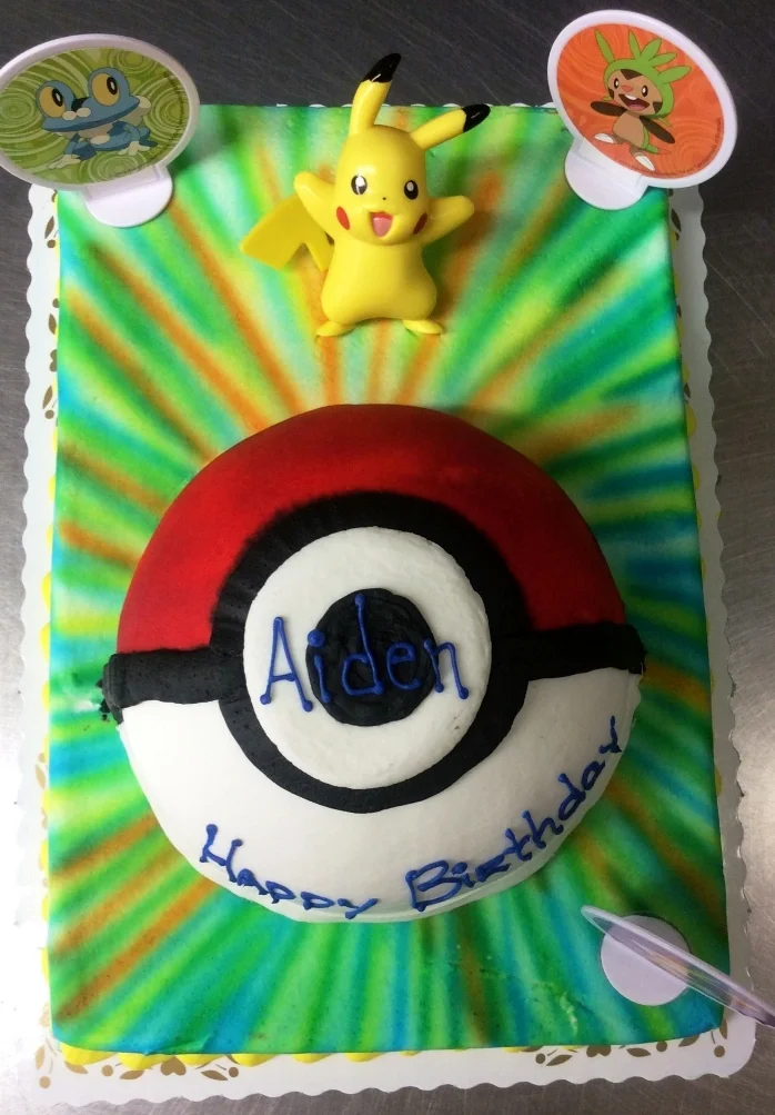 Pokemon Cake with Pokeball Half Ball Cake