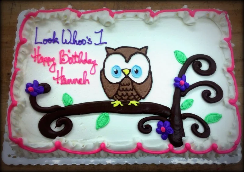 Look Whoo’s One Sheet Cake