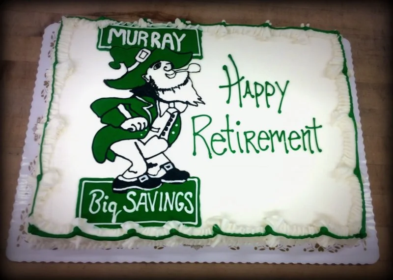 Retirement Sheet Cake with Company Logo