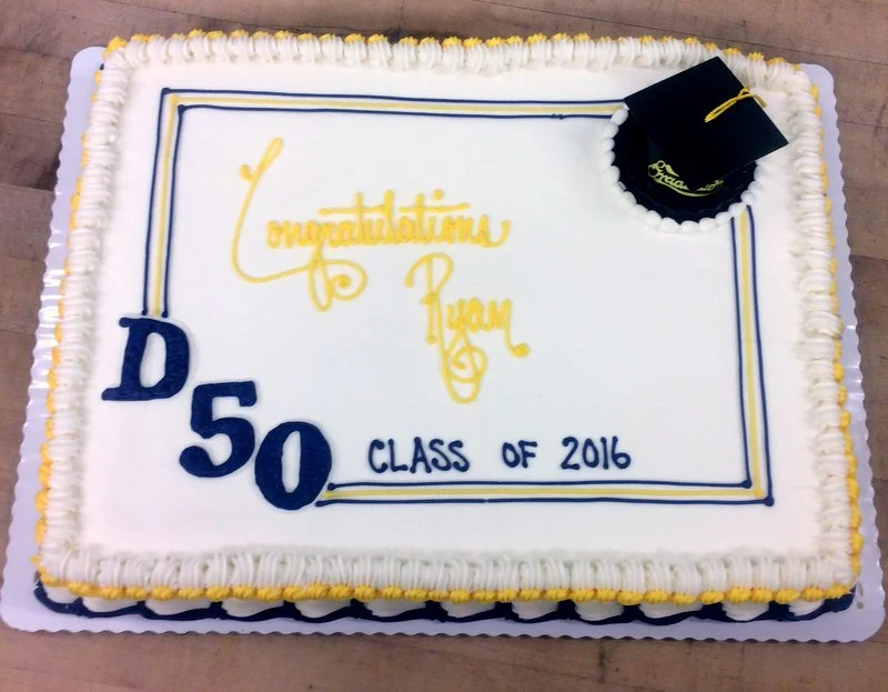 Graduation Sheet Cake with Fancy Borders