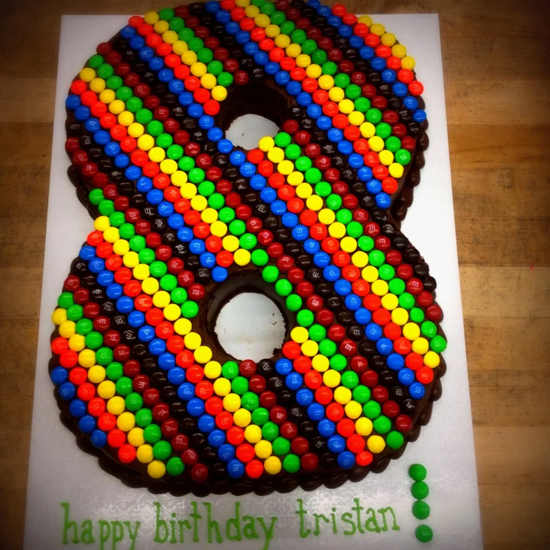 Number Shaped Cake with Candies