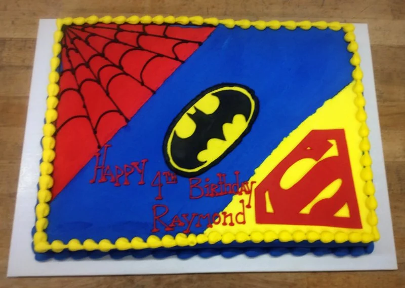 Sheet Cake with Super Symbols
