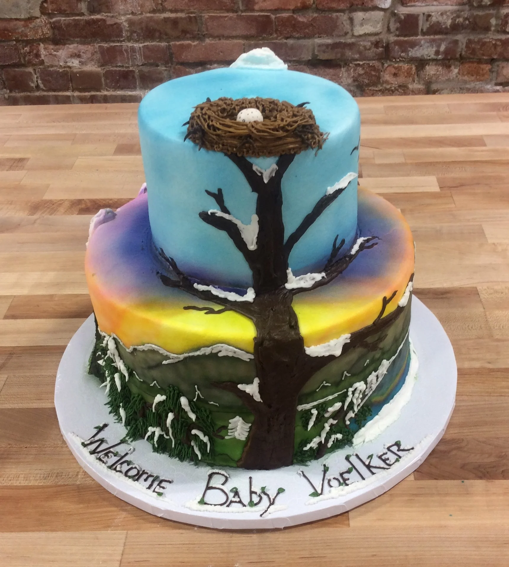 Baby Shower Party Cake with Tree