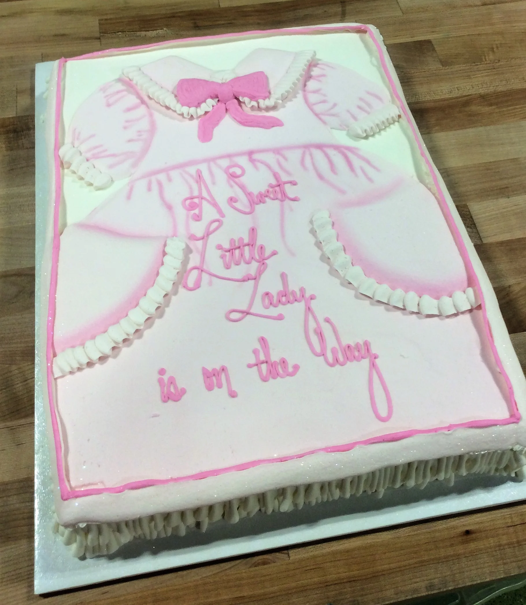 Baby Girl Shower Cake with Dress Decoration