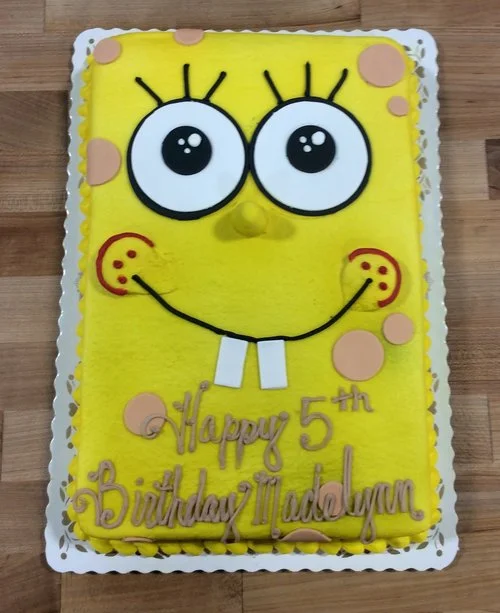 SpongeBob Face Sheet Cake