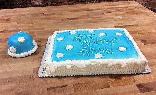 Winter Themed Sheet Cake and Smash Cake