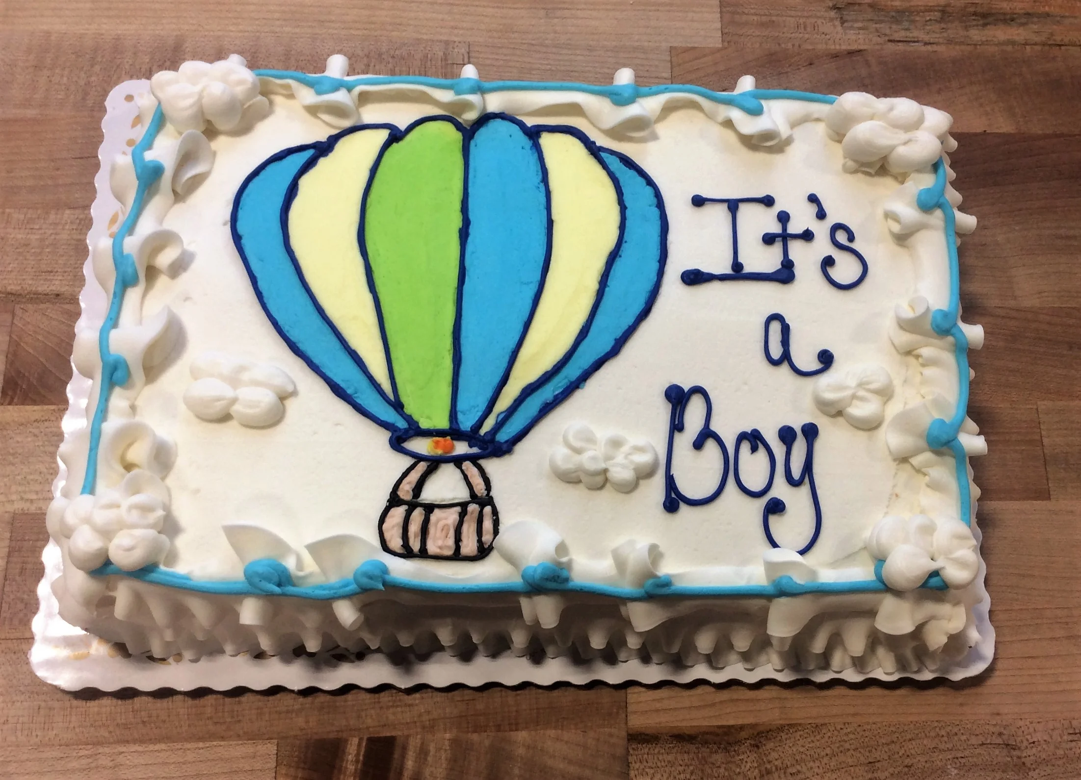 Sheet Cake with Piped Hot Air Balloon