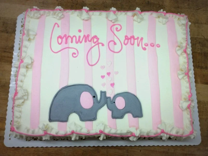 elephant baby girl cake