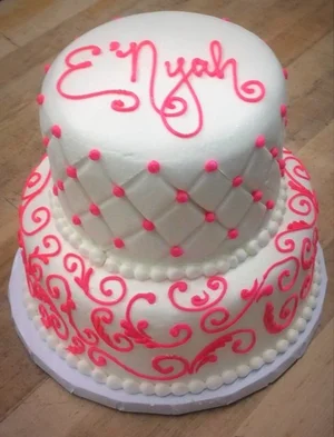 Party Cake with Quilted Sides and Scrollwork — Trefzger 