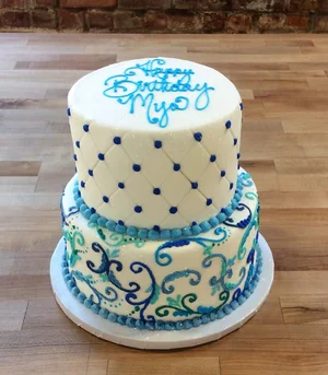 Party Cake with Quilted Sides and Scrollwork — Trefzger 