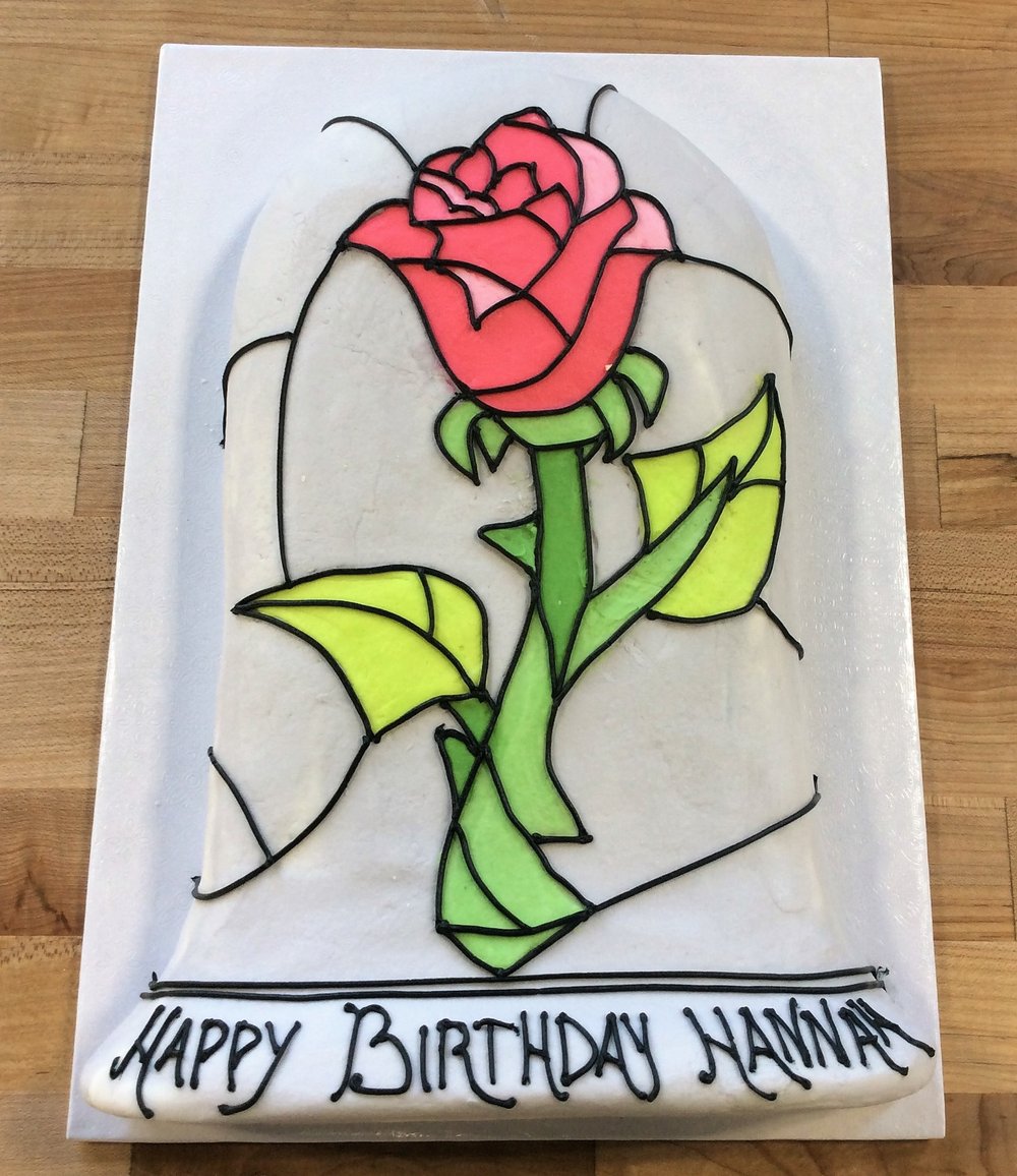 Beauty And The Beast Stained Glass Rose Cake Trefzger S Bakery
