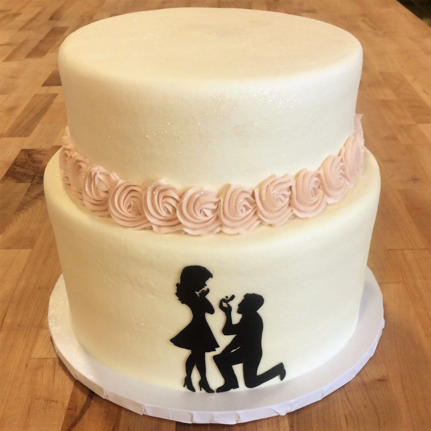 Two Tiered Engagement Party Cake