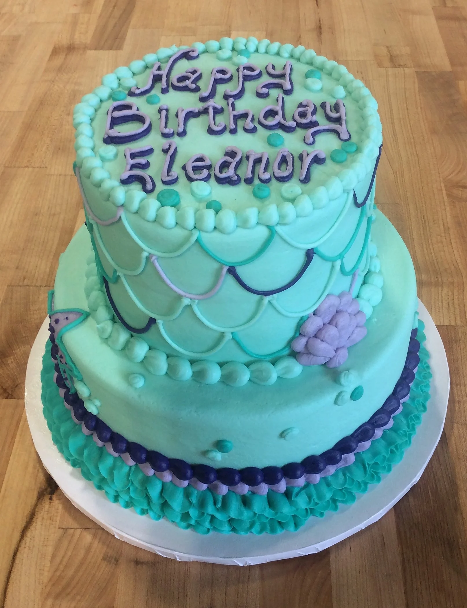 Mermaid Themed Party Cake with Ruffles