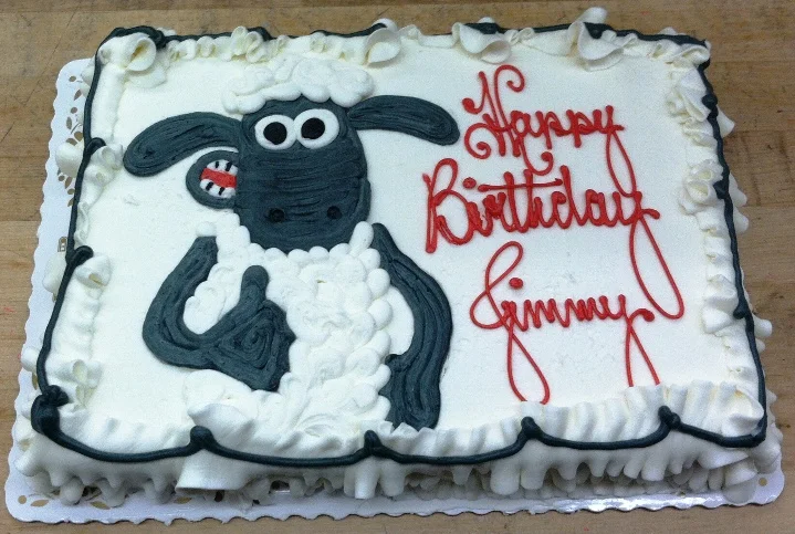 Piped Sheep Sheet Cake