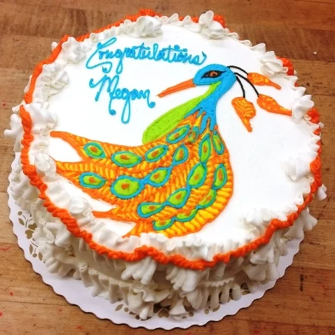 Piped Peacock Cake