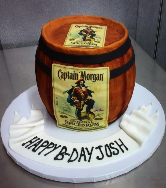 Captain Morgan Barrel Shaped Cake