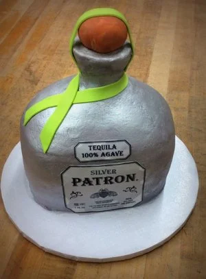 Patron Bottle Shaped Cake
