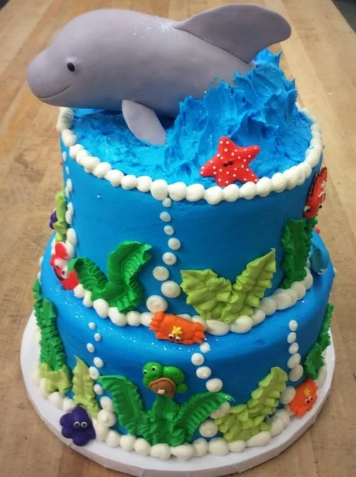Dolphin & Ocean Party Cake