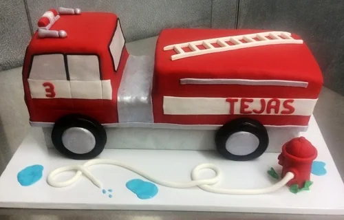 Firetruck Shaped Cake