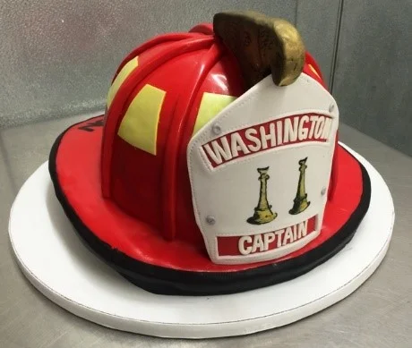 Fire Helmet Shaped Cake