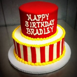 Party Cake with Buttercream Stripes