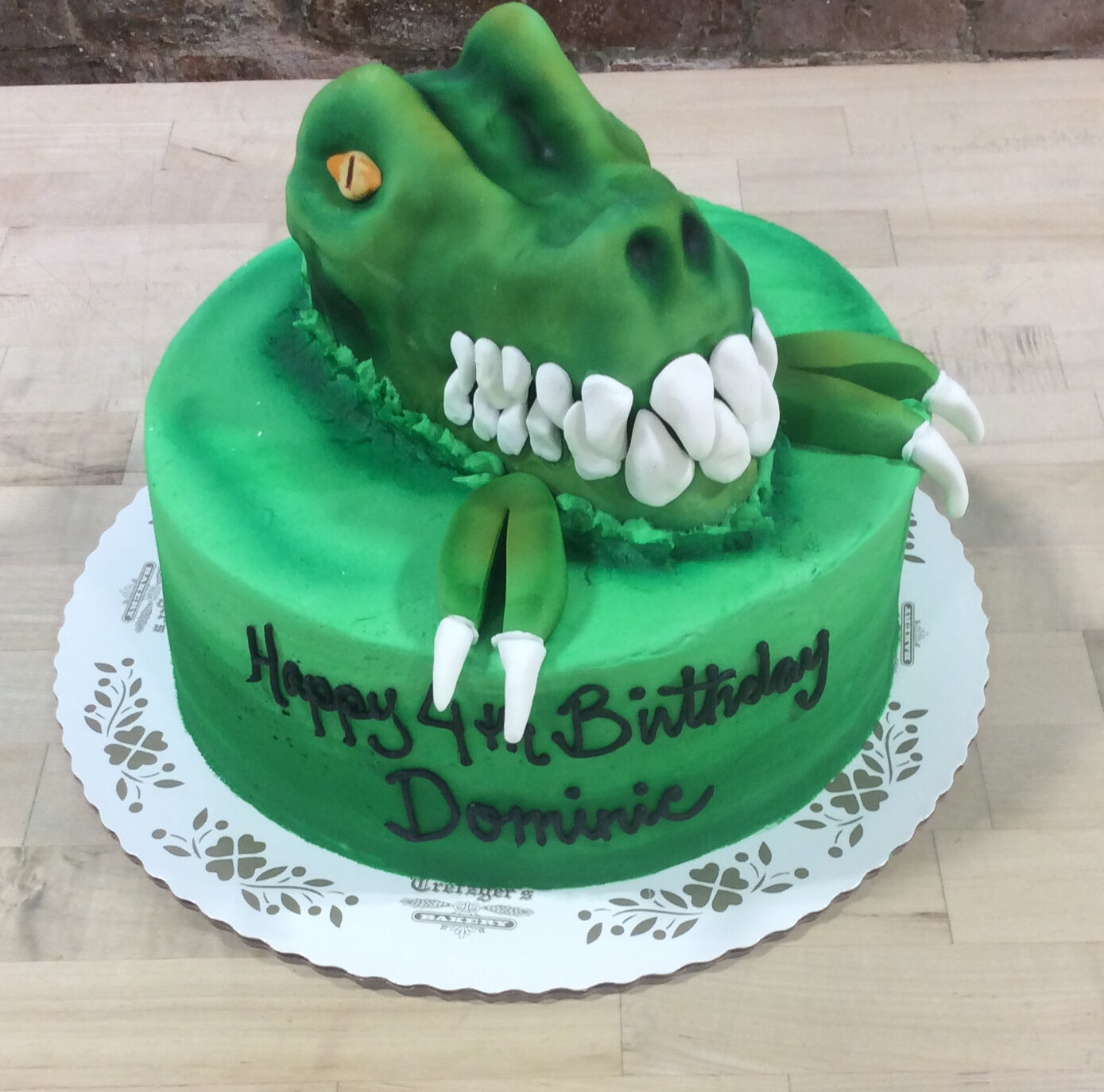 Dinosaur Head Shaped Cake.JPG