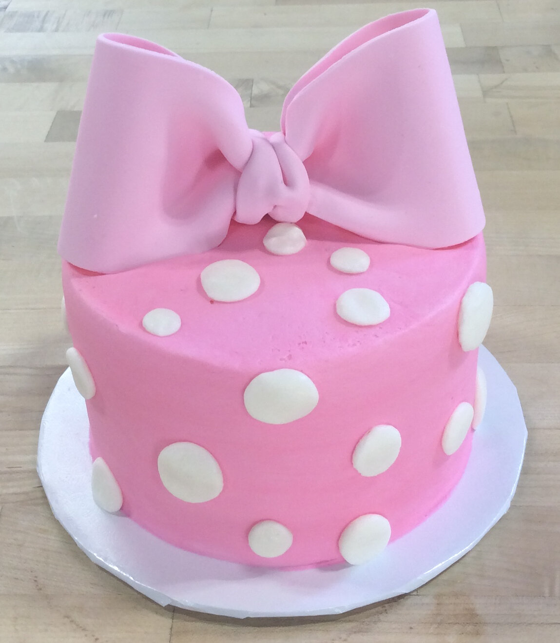 pink white polka dots large bow.jpeg