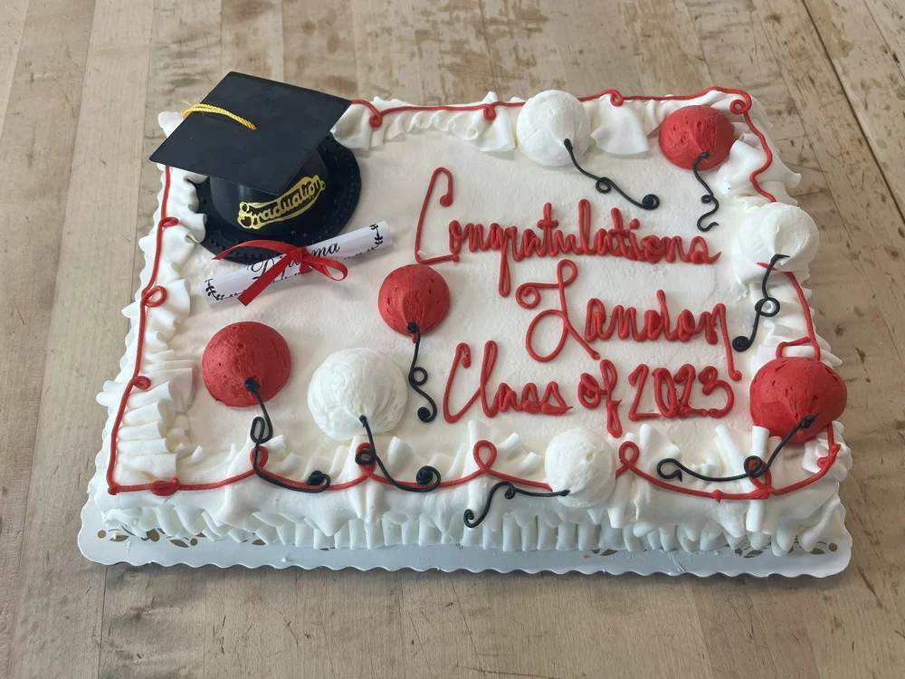 Graduation Cake with Cap and Diploma — Trefzger's Bakery